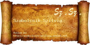 Szabolcsik Szilvia névjegykártya